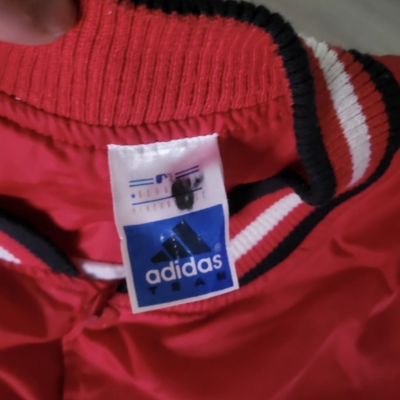 Adidas St Louis Cardinals Nylon Button Jacket Boys 18/20 XL Red Bomber 062025 - Picture 7 of 9